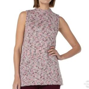 NWT Liverpool Mock Neck Sleeveless Knit Confetti Sweater Tank Top